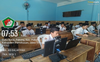 Pelaksanaan TKA Hari Pertama di MA As-Salafiyah Berlangsung Lancar dan Penuh Semangat